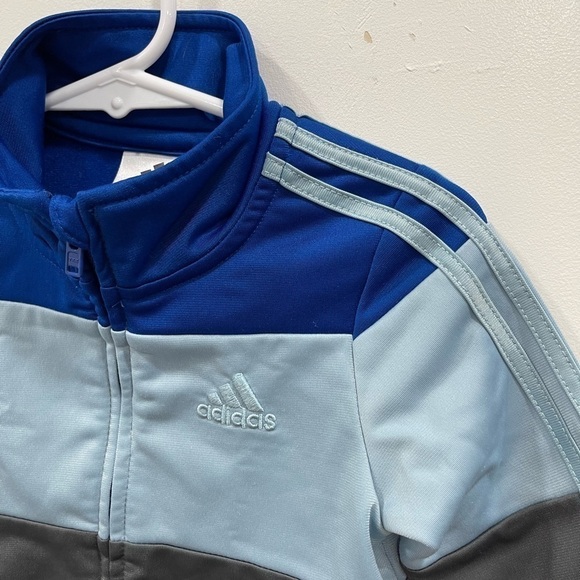 Adidas Colorblock Track Suit Jacket Blue Grey 12 Months Toddler - Picture 3 of 5